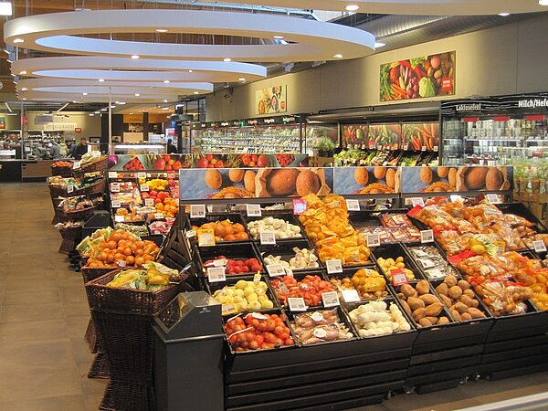 Obst- und Gemüseabteilung des Centers Obst- und Gemüseabteilung des Centers