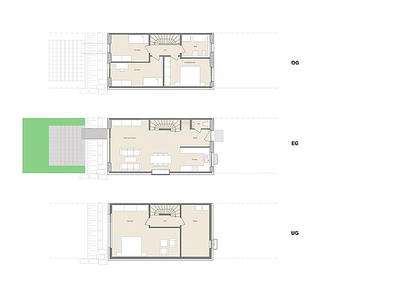2D-Modell der Reihenhäuser 2D-Modell der Reihenhäuser
