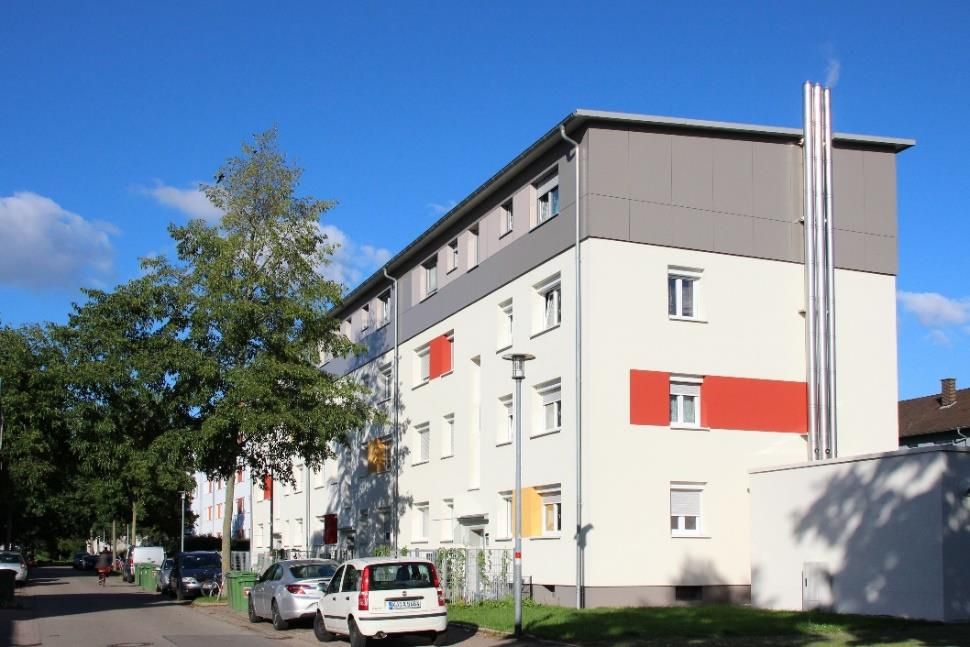 Wohnbebauung Ettlingen West - Außenfassade an der Straßenseite