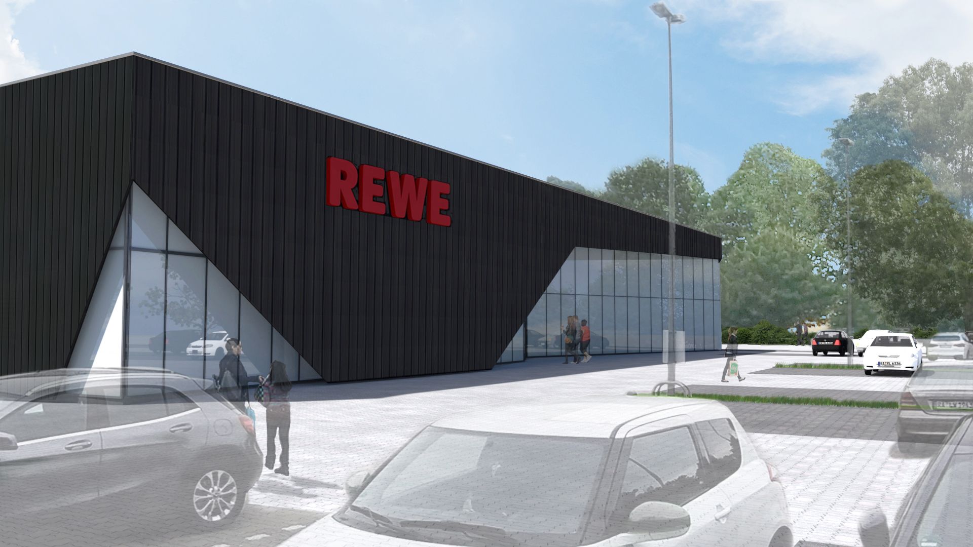 Rewe Modell Außenfassade
