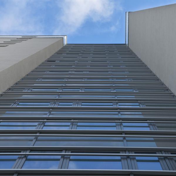 Fassaden,- und Strangsanierung eines Wohnhochhauses in Karlsruhe-Mühlburg für die Volkswohnung GmbH